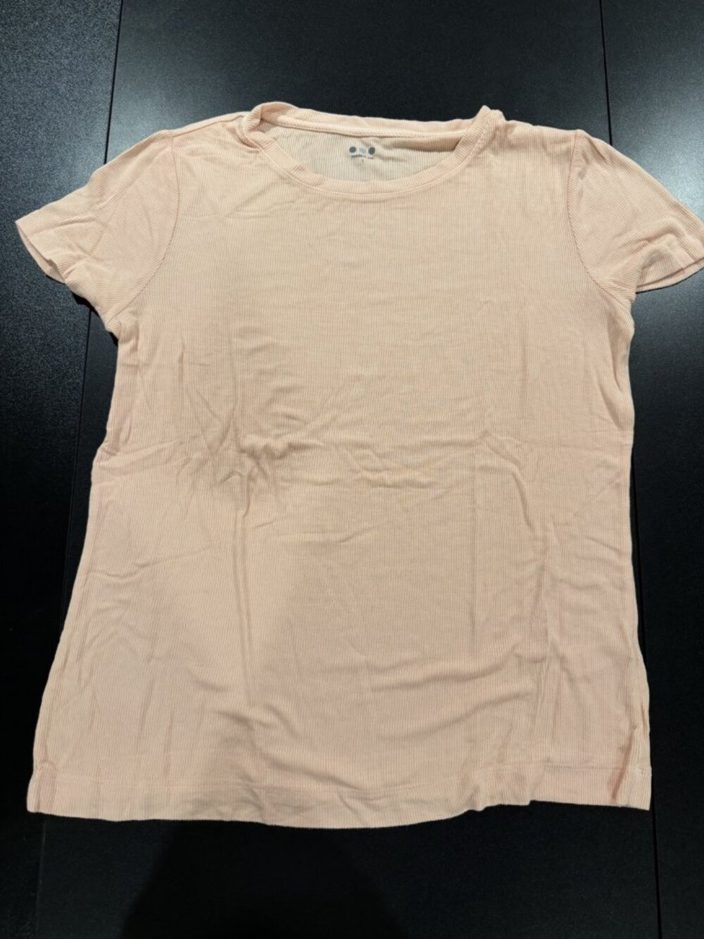 A New Day Woman's Short Sleeve Ribbed T Shirt Salmon Sz L